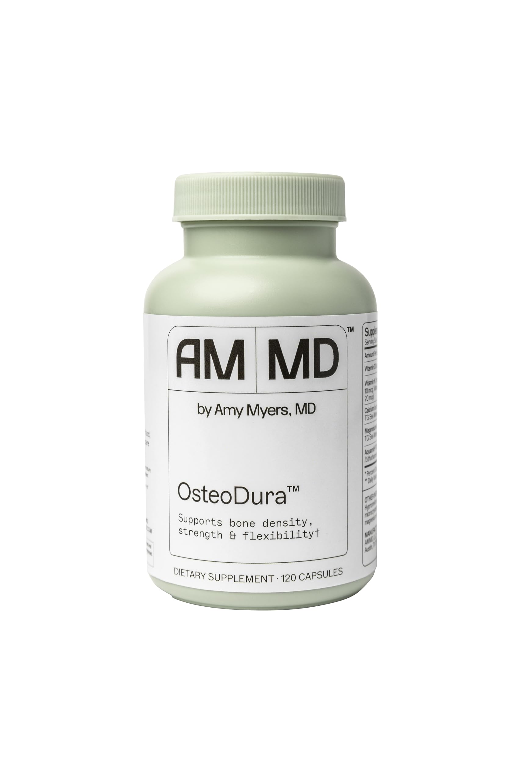Amy Myers MD OsteoDura - Bone Growth & Flexibility Support Supplement - Calcium with Sea Minerals & Vitamin K2 - Bone Health Formula - 120 Capsules (60 Servings)