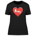thumbnail image 1 of Amy On Red Heart T-Shirt Women -Image by Shutterstock, Female Large, 1 of 2
