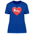 thumbnail image 1 of Amy On Red Heart T-Shirt Women -Image by Shutterstock, Female x-Large, 1 of 2