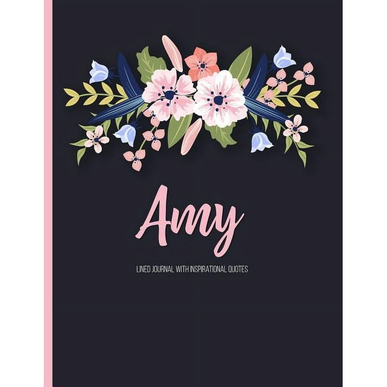 Amy : Personalized Black XL Journal with Gold Lettering, Girl 