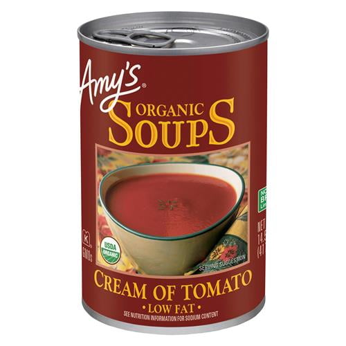 Amy’S Soup, Cream Of Tomato Soup, Gluten Free And Low Fat, Made With Sun-Ripened Tomatoes, Canned Soup, 14.5 Oz