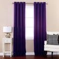 thumbnail image 1 of Amy Solid Thermal Blackout Sun-Reflecting Shiny-Back Grommet Window Curtain Panel 63" Long - Purple, 1 of 1