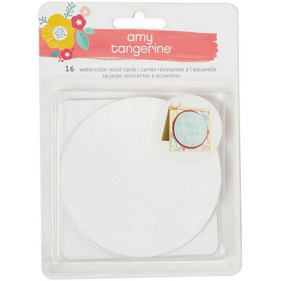 Amy Tan Oh Happy Life Watercolor Resist Cards 16/pkg-