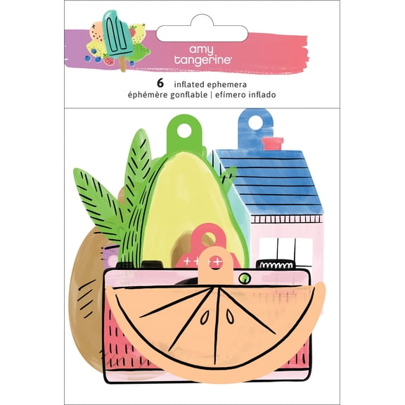 Amy Tan Stay Sweet Inflated Ephemera Die-Cuts 6/Pkg-Double-Sided