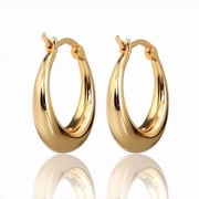 Amy and Annette 14K Gold Graduated Hoop Huggie Earring in 14K Yellow Gold Plated