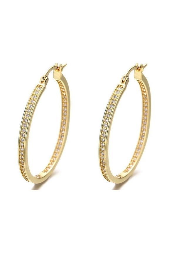 14K Gold Hoop Earrings with crystals from Swarovski in14KGoldPlated