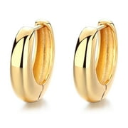 Amy and Annette 14K Gold Plated Petite Hoop Huggie Earring