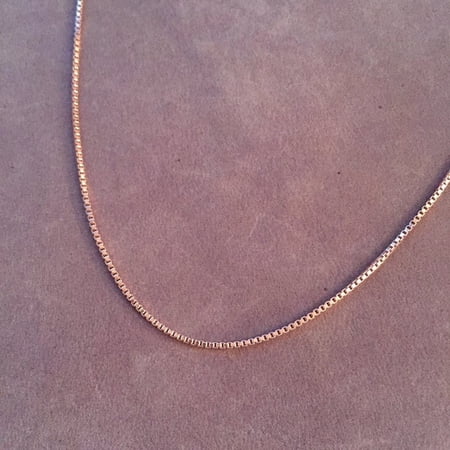 Amy and Annette 14K Rose Gold Plated 18" Box Chain Necklace