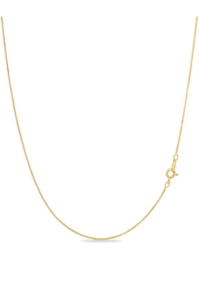 14k Plated 18" Gold Box Chain For Women