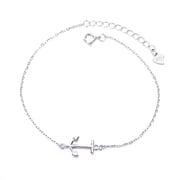 Amy and Annette 18K White Gold Plated Nautical Anchor Bracelet