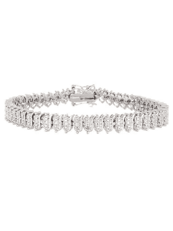 Amy and Annette 18K White Gold Plated Simulated Diamond Tennis Bracelet, Jewelry