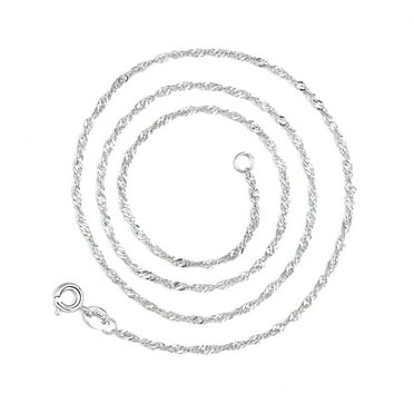 14K White Gold Wave Chain Necklace