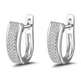 thumbnail image 1 of 18k White Gold Plated Crystal Huggie Earrings, 1 of 5