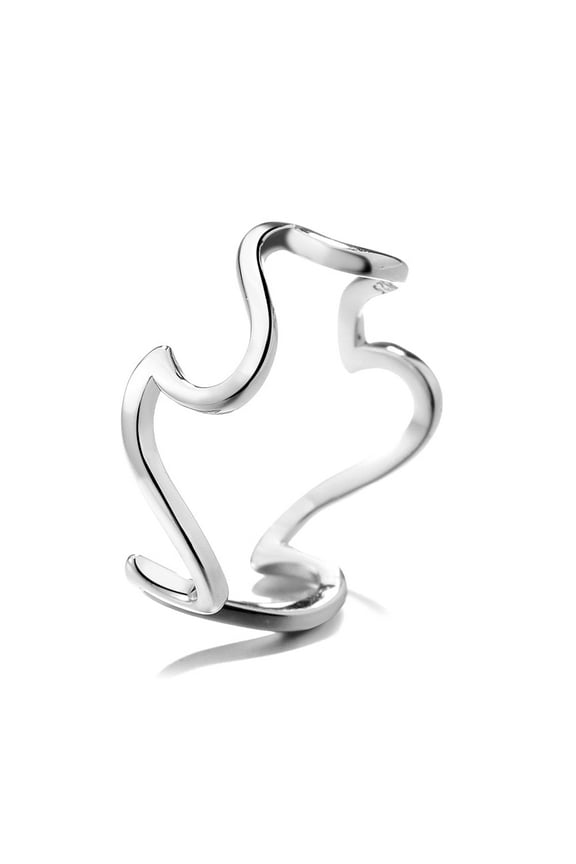 Minimalist Wave Sterling Silver Ring