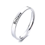 Amy and Annette Sterling Silver Believe Band Ring