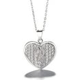 thumbnail image 1 of Amy and Annette Sterling Silver Lab Grown Silver Heart Pendant Necklace, 1 of 4
