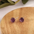 thumbnail image 1 of Amy and Annette Sterling Silver Purple Amethyst Flower Earrings, 1 of 5