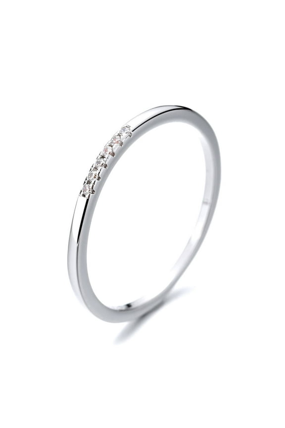 Sterling Silver Stacking Ring With crystals from Swarovski