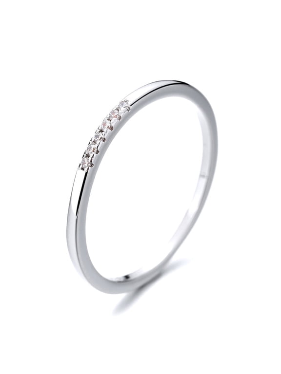 Sterling Silver Stacking Ring With crystals