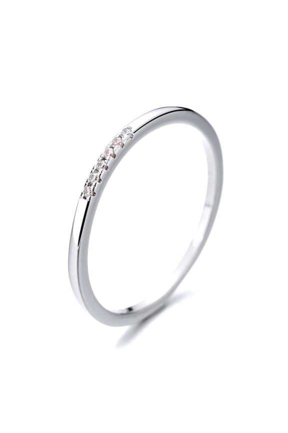 Sterling Silver Stacking Ring With crystals