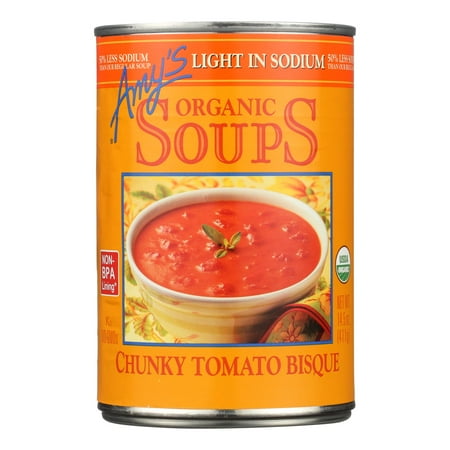 Amy's 586 Tomato Bisque Chunky Lite Sodium 12-14.5 Ounce Pack Of 12