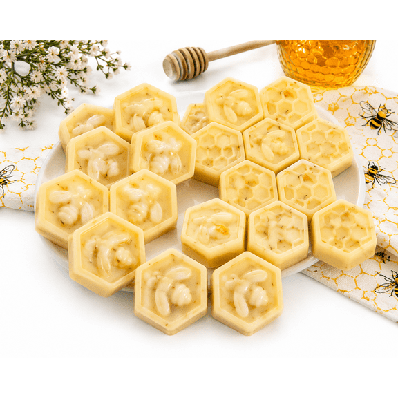 Amy's Bubbling Boutique Honeycomb Honey Bee Baby Shower Favors - Goat Milk Scented Soaps, 20 Count