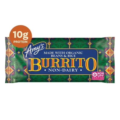 Amy's Frozen Meals, Bean and Rice Burrito, Microwave Meals, 6 oz