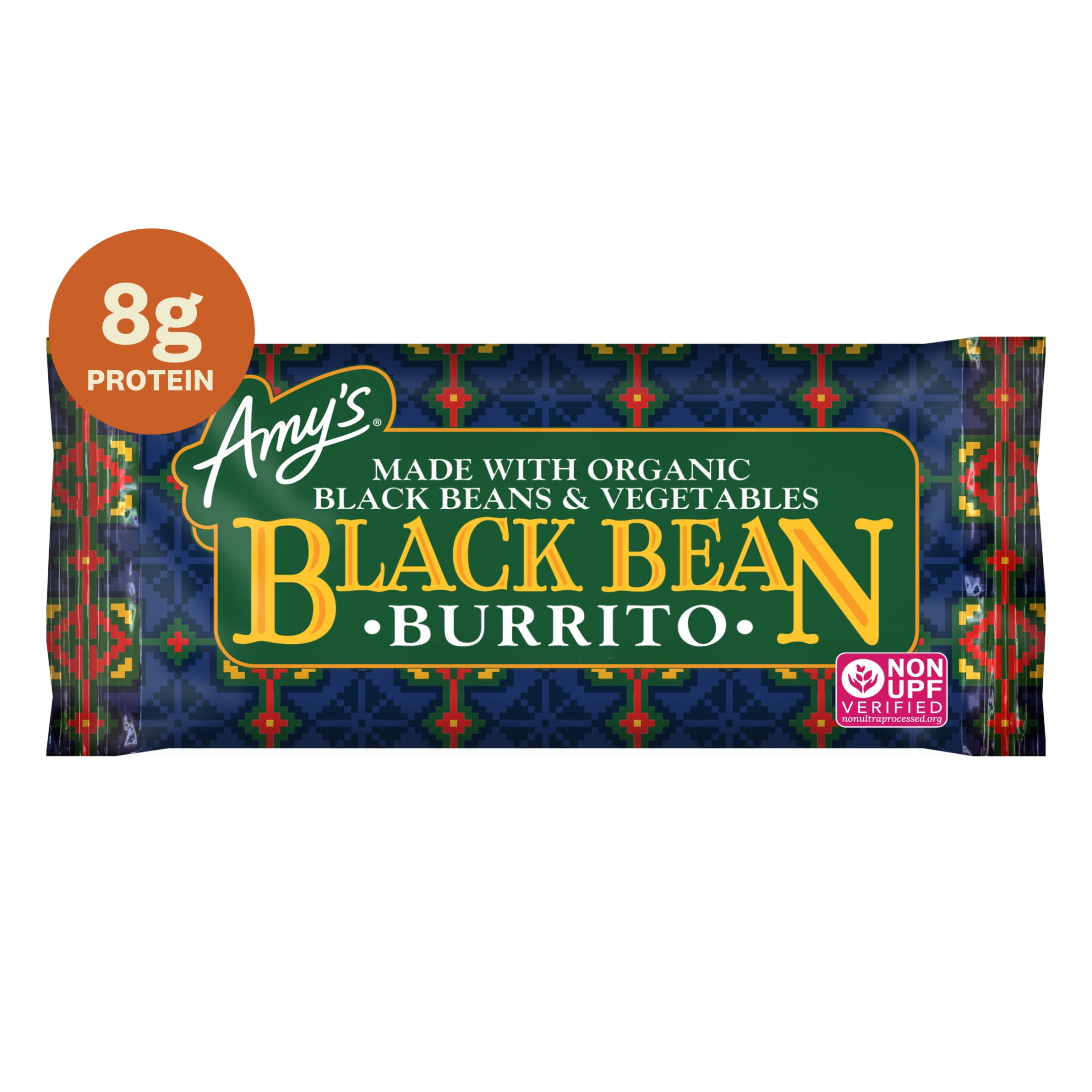 Amy's Frozen Meals, Black Bean Burrito, Microwave Meals, 6 oz