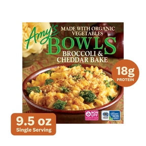 Amy's Frozen Meals, Broccoli & Cheddar Bowl, Microwave Meals, 9.5 oz