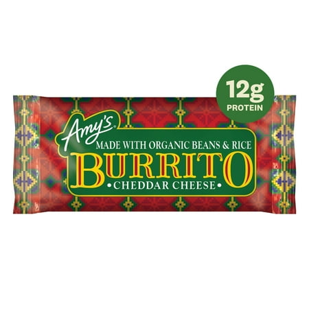 Amy's Frozen Meals, Cheddar Cheese Burrito, Microwave Meals, 6.0 oz