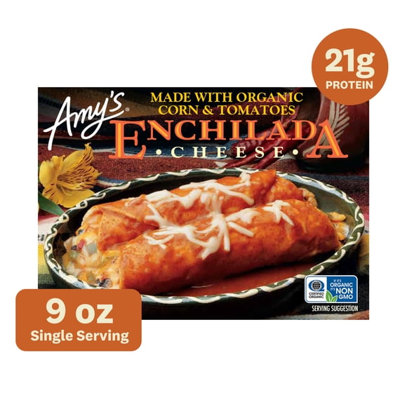 Amy's Frozen Meals, Cheese Enchilada, Gluten Free Microwave Meals, 9 oz