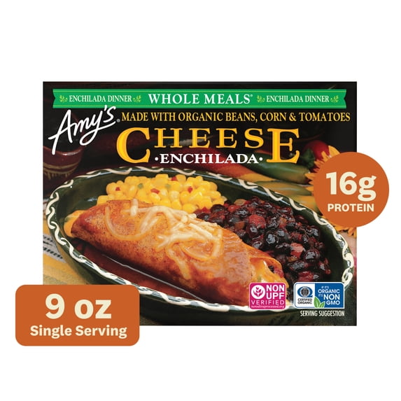 Amy's Frozen Meals, Cheese Enchilada Whole Meal, Gluten Free Microwave Meal, 9 oz