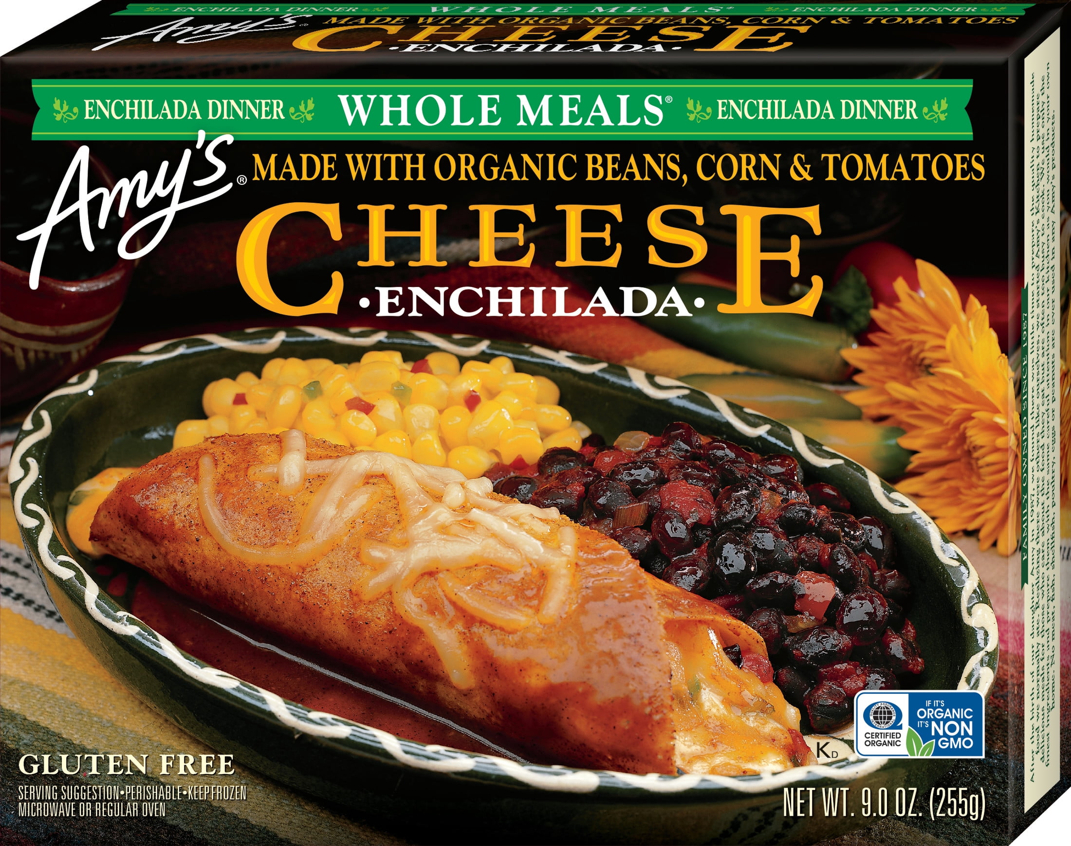 Amy's Frozen Meals, Cheese Enchilada Whole Meal, Made With Organic Corn