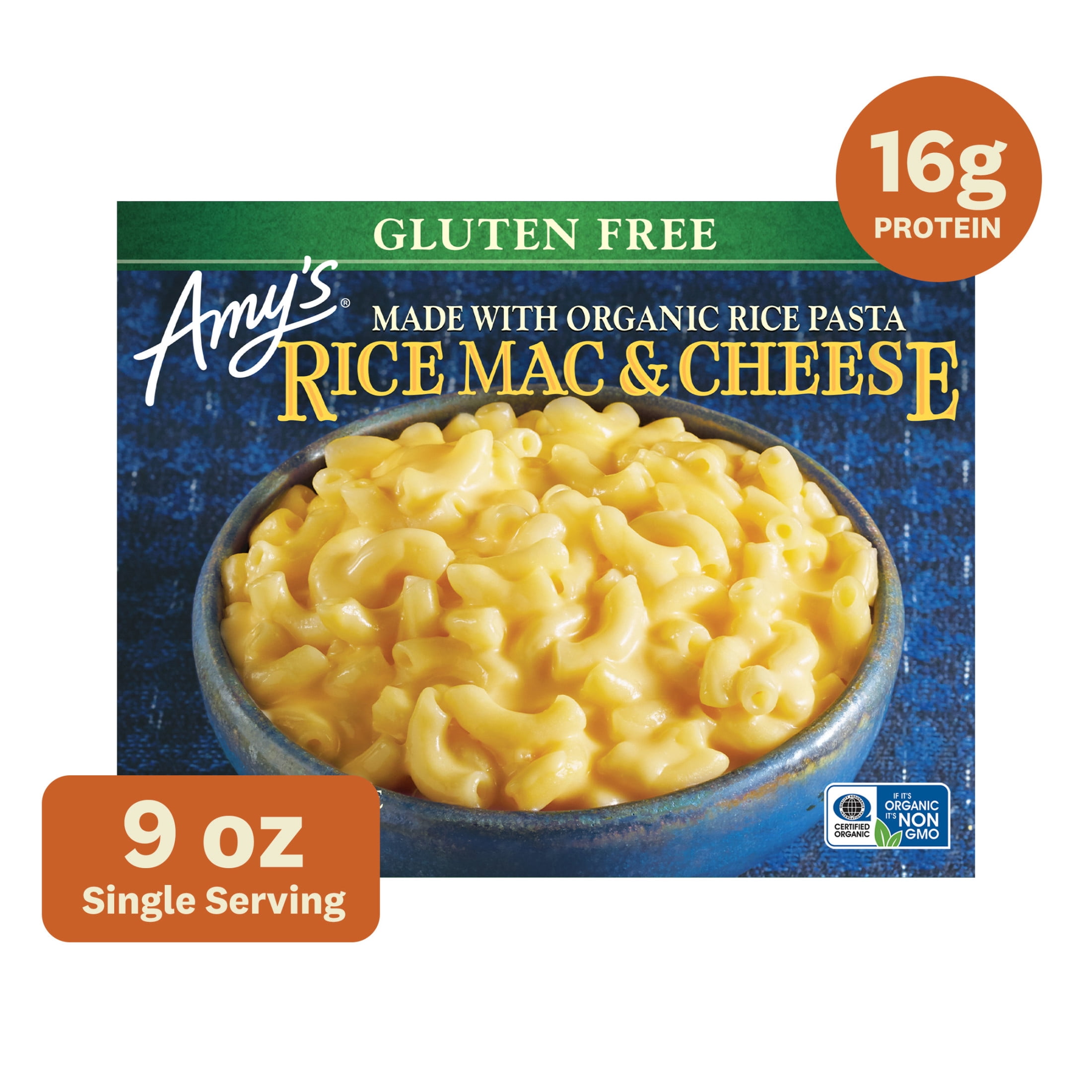 Amy's Gluten Free Rice Mac & Cheese, Frozen Meal, 9 oz, Packaged Meals
