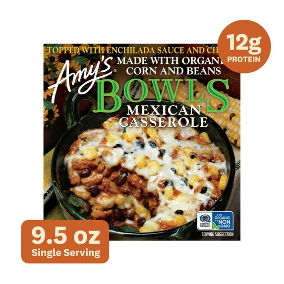 Amy's Frozen Meals, Mexican Casserole Bowl, Microwave Meals, 9.5 oz