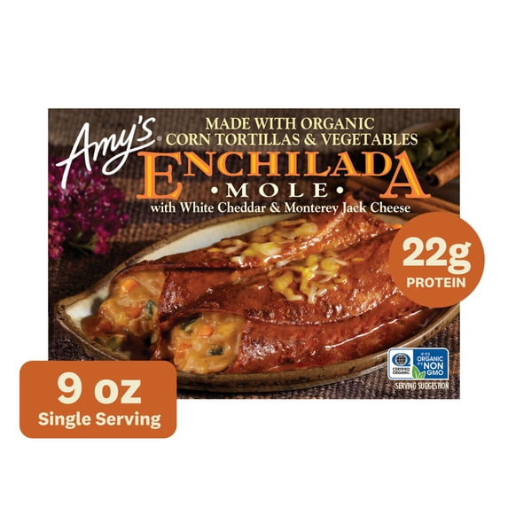 Amy's Frozen Meals, Mole Enchilada, Gluten Free Microwave Meals, 9 oz