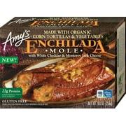 Amy's Frozen Meals, Mole Enchilada, Made With White Cheddar and Monterey Jack Cheese, Gluten Free Microwave Meals, 9 Oz