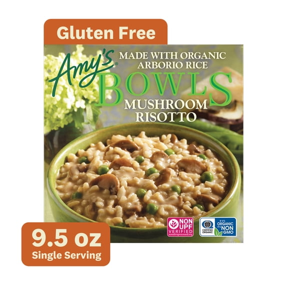 Amy's Frozen Meals, Mushroom Risotto Bowl, Microwave Meals, 9.5 oz