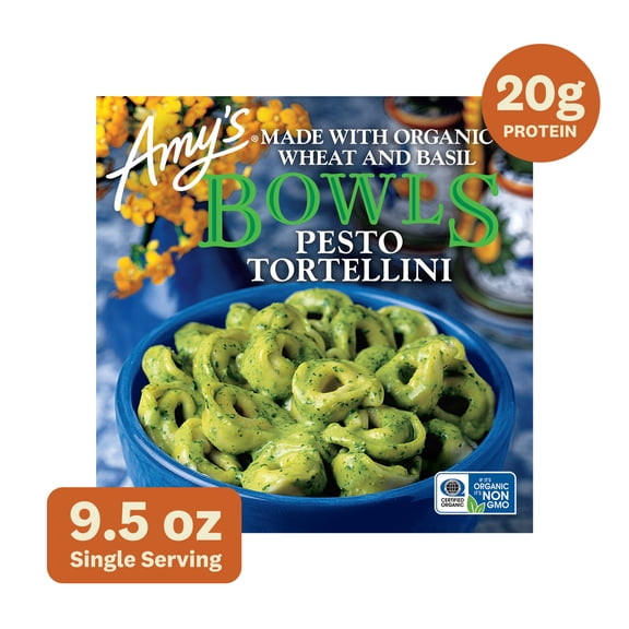 Amy's Frozen Meals, Pesto Tortellini Bowl, Microwave Meals, 9.5 oz