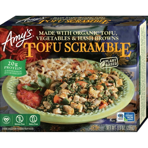 Amys Frozen Meals, Tofu Scramble, Plant-Based Microwave Meal, 9 oz