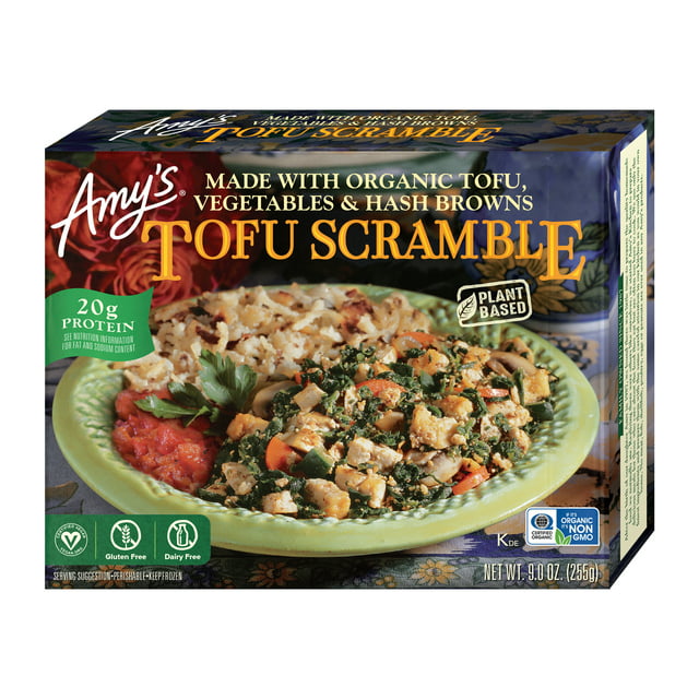 Amy’s Kitchen Frozen Meals, Tofu Scramble, Plant-Based Microwave Meal, 9 oz