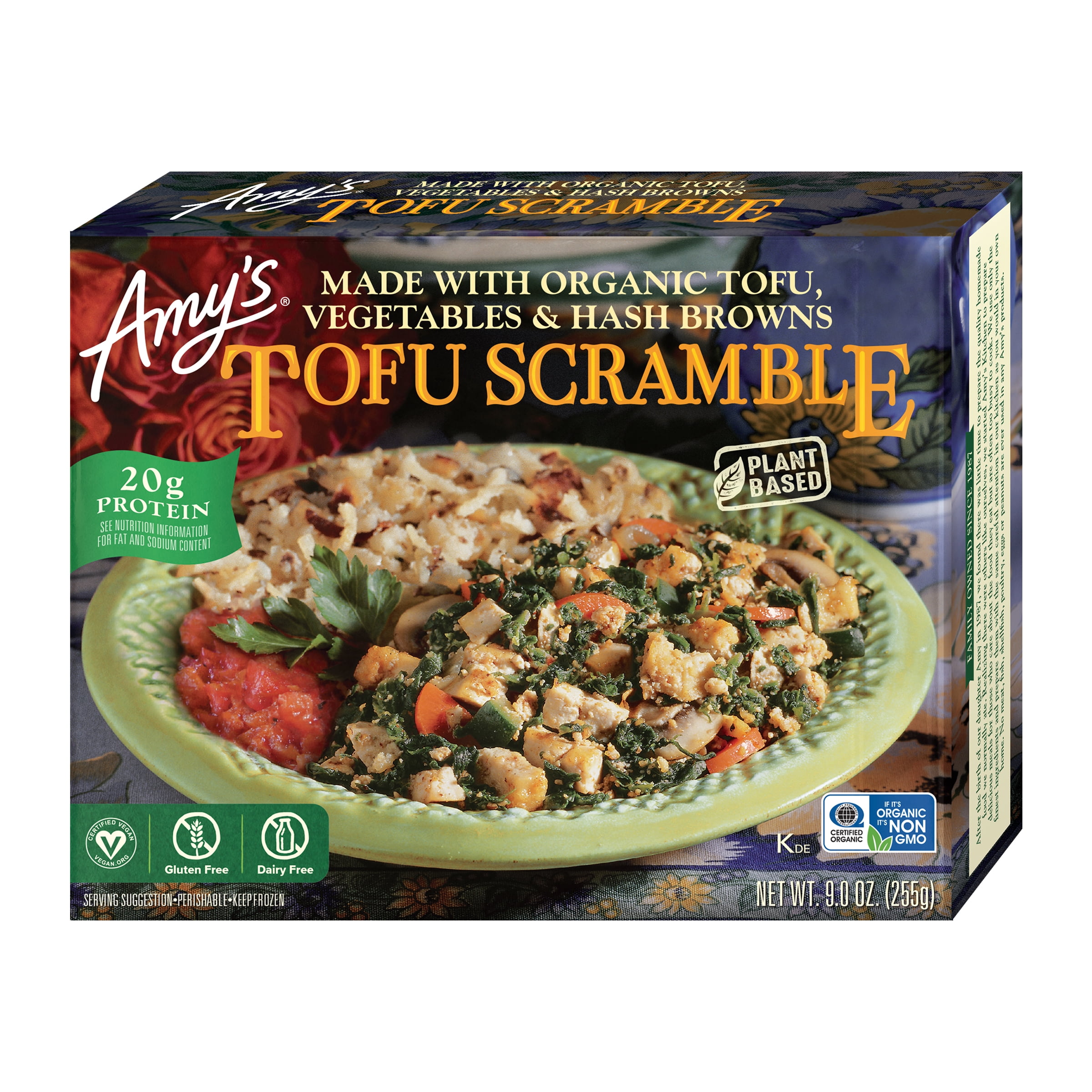 Amy's Kitchen Gluten Free Non GMO Tofu Scramble, 9 oz Box (Frozen