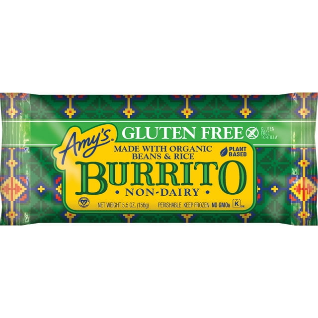 Amy's Kitchen Gluten Free, Vegan, Bean & Rice Burrito, 5.5 Oz Pouch