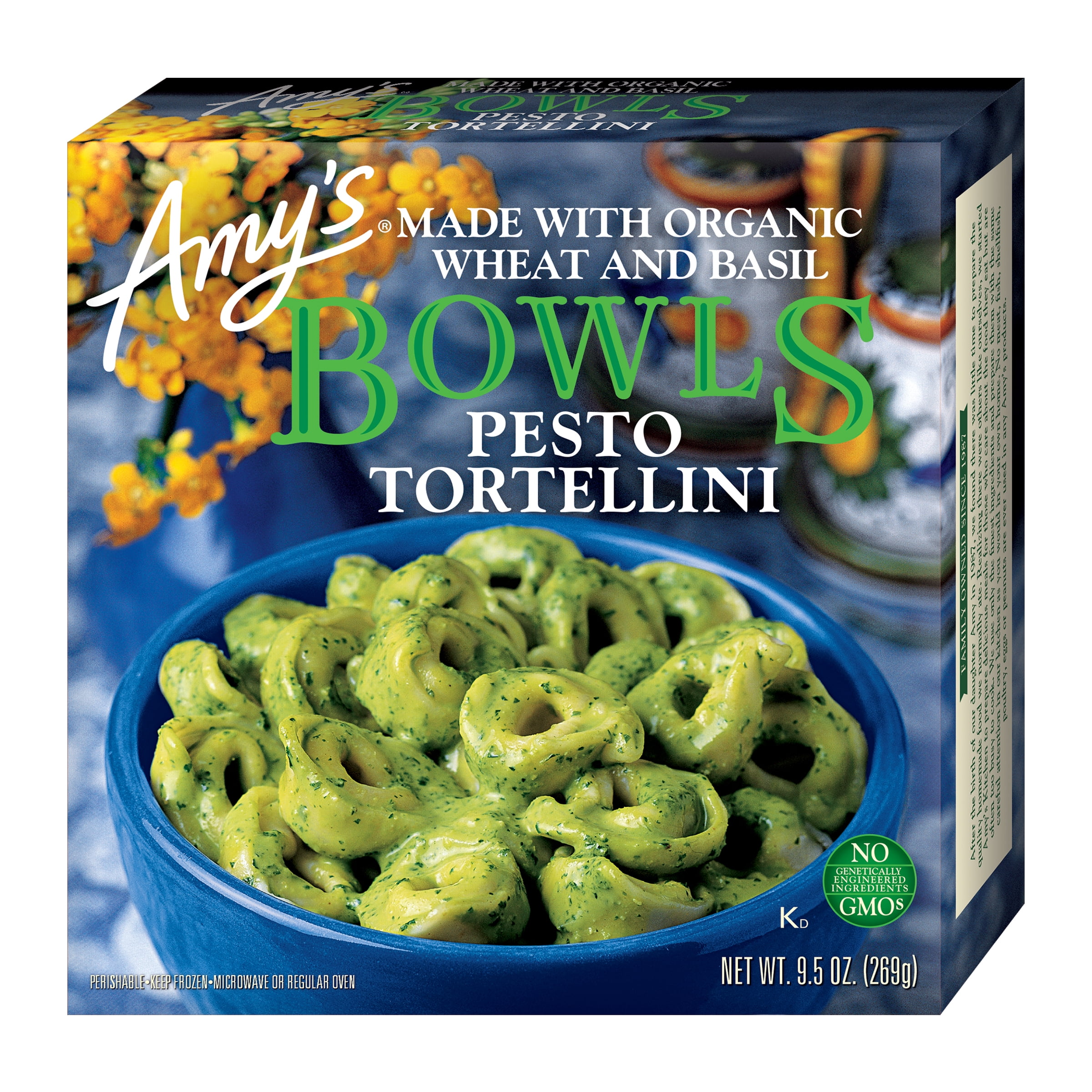 Amy's Kitchen Non GMO Pesto Tortellini Bowl, 9.5 oz Box (Frozen