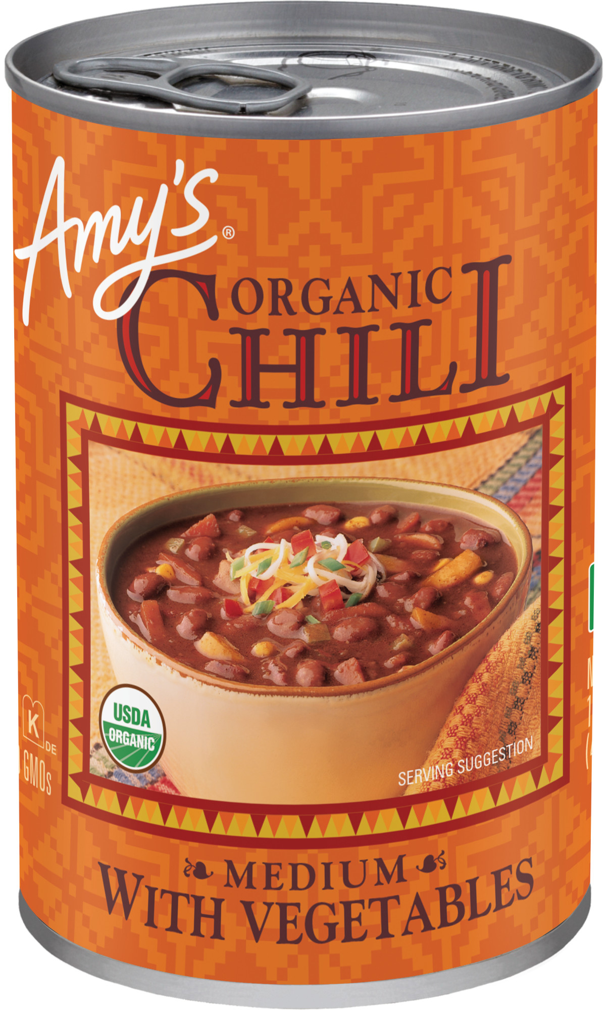 Amy’s Kitchen Organic Medium Chili with Tofu and Vegetables, Gluten Free, Canned Chili, 14.7 oz - image 1 of 9