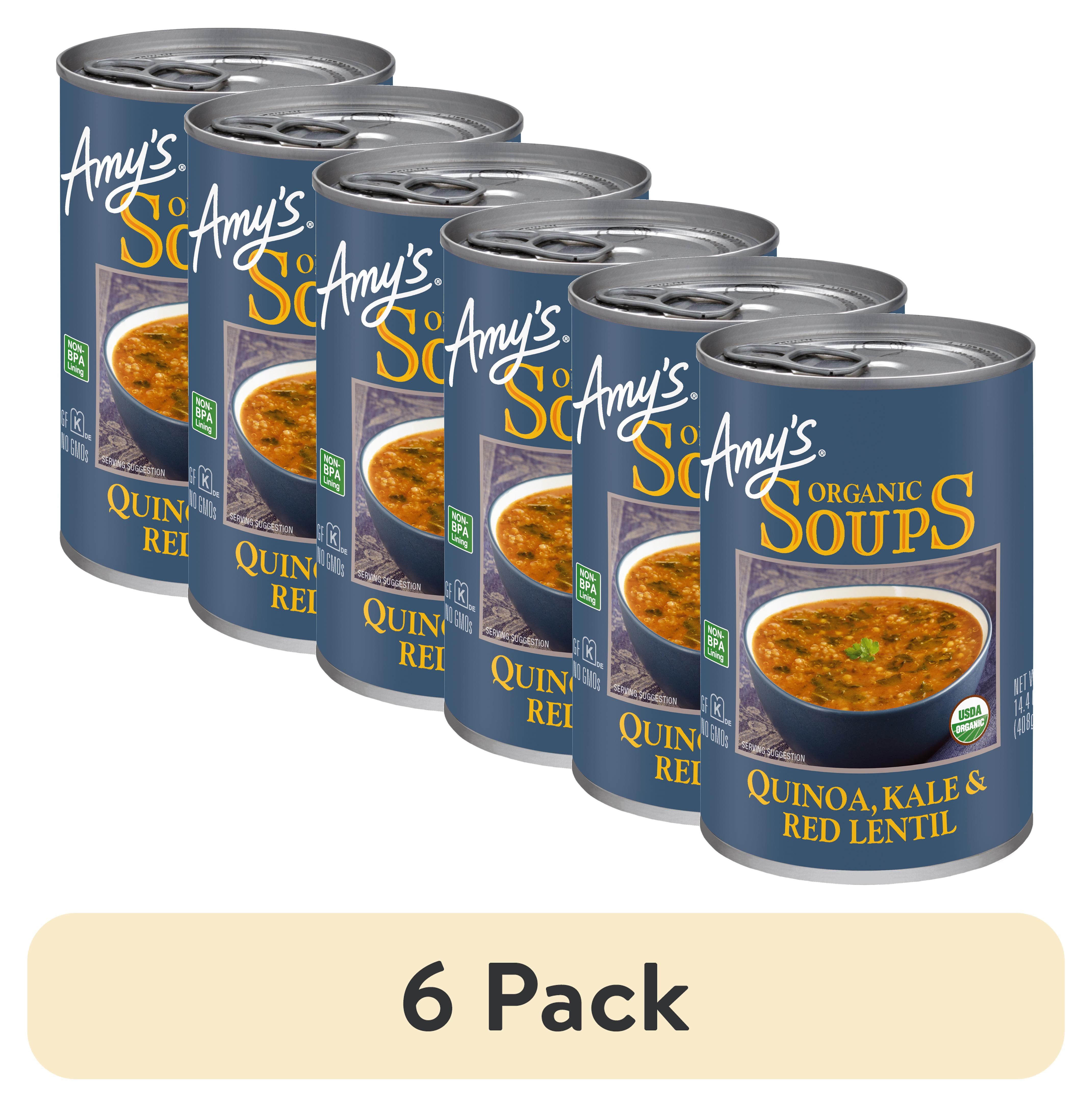 (6 pack) Amy's Kitchen Organic Quinoa, Kale & Red Lentil Soup 14.4oz