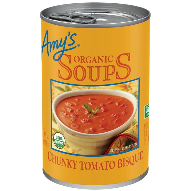 Amy’s Kitchen Soup, Organic Chunky Tomato Bisque Soup, Gluten Free, Canned Soup, 14.5 oz