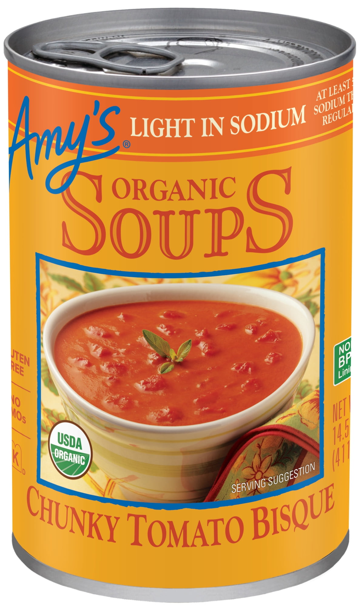 Amy’s Kitchen Soup, Organic Light in Sodium Chunky Tomato Bisque