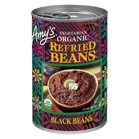 Amy's Traditional Vegetarian Refried Black Beans, Gluten Free, Vegan, 15.4 oz.