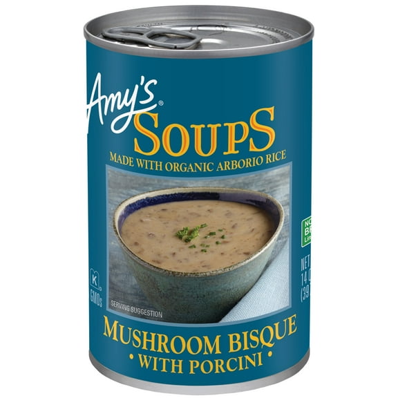 Amys Mushroom Bisque with Porcini Soup 14 Oz, Pack of 2